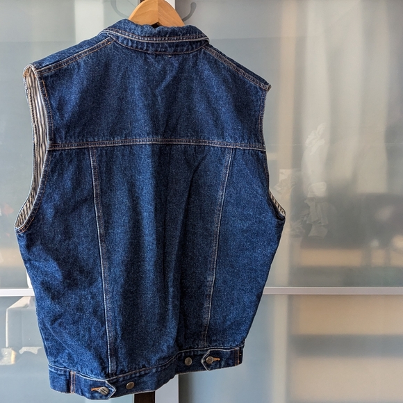 📼Vintage ACA-JOE Denim Vest Western Jean Dark Medium Wash 90s - Men's Medium - Picture 9 of 12